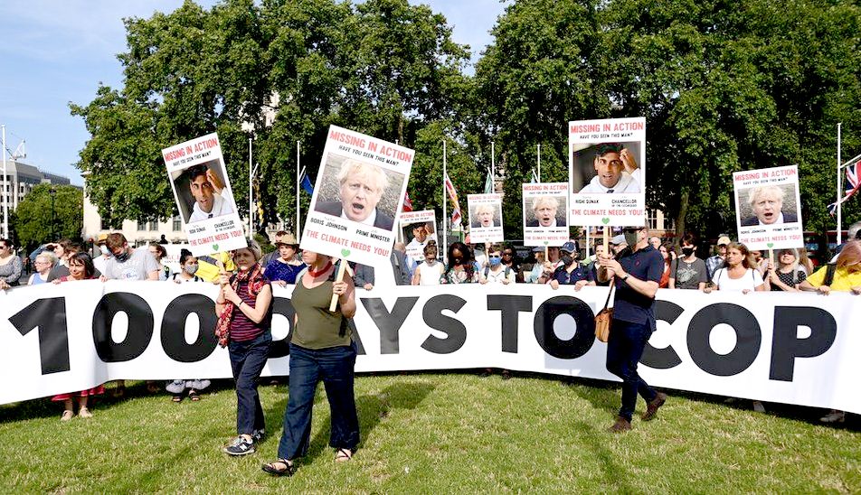 100 days to COP 26, protestors, Boris and Rishi missing in action