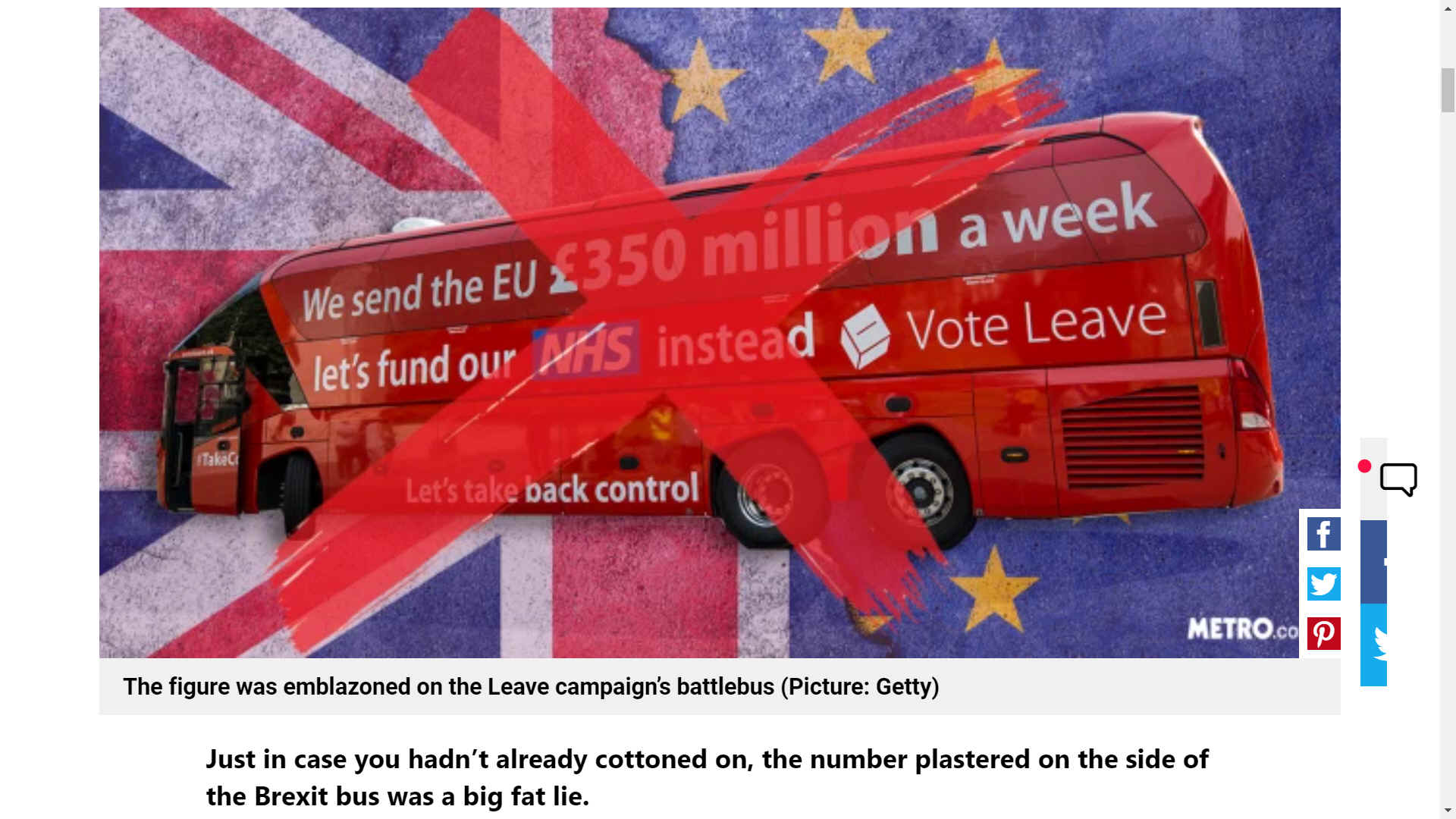 Another big fat lie from Boris Johnson red bus campaign
